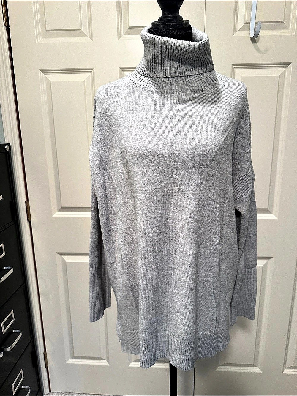 French Connection Cowl Neck Sweater in Gray Size Medium